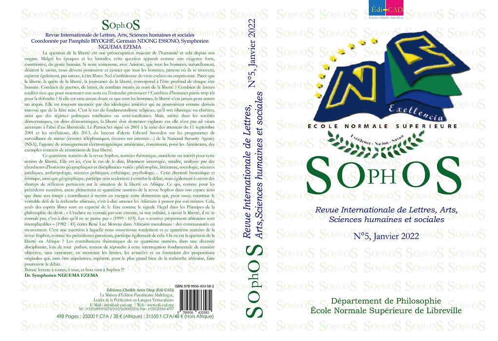 SOPHOS, N°5, Janvier 2022 Revue internationale de Lettres, Arts, Sciences humaines et sociales.